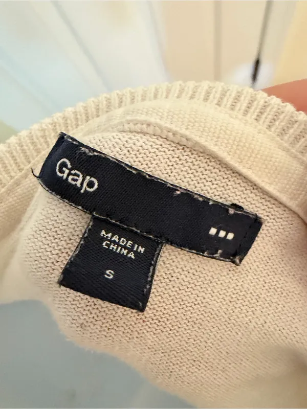 🩷 3/$18 Gap Cream Cotton Cardigan 3/4 Sleeve Button Front Sweater Size S - Image 7