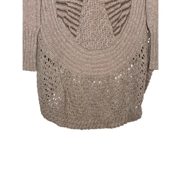 Angel of the North Cardigan Women XS Taupe Crochet Open Front‎ Shawl Collar Boho - Image 10