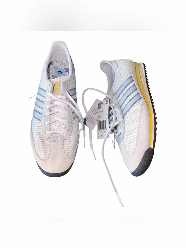 NWT Adidas Wmns SL72 OG Retro Sneaker White Grey Silver Lace Up SZ-9 - Image 2
