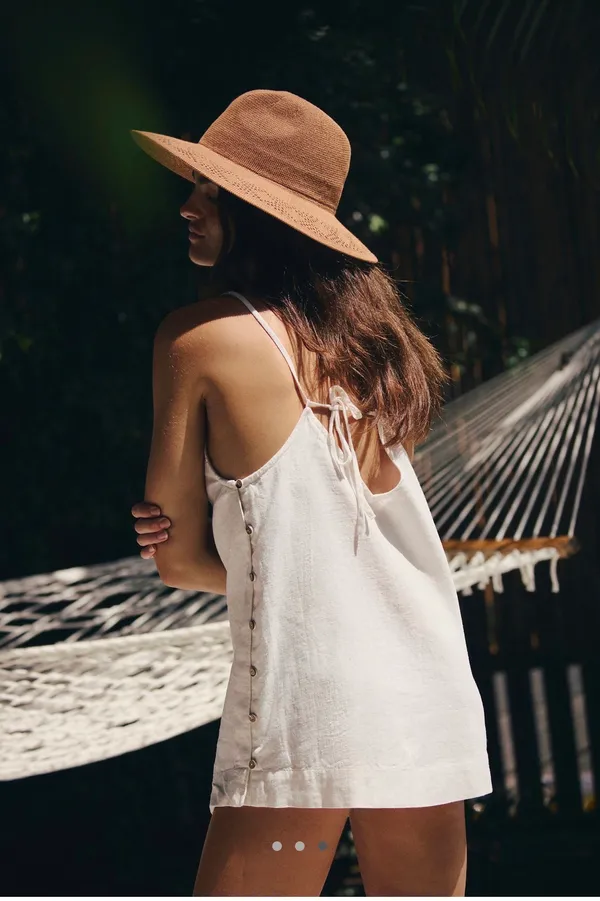 Beachside cotton linen mini dress - Image 3