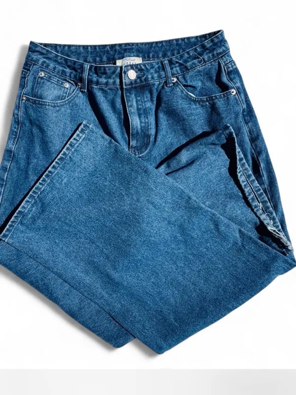 ASPHALT Wide Leg Jeans Large Blue Denim High Rise 90s‎ Wide Leg Vintage Wash L - Image 6