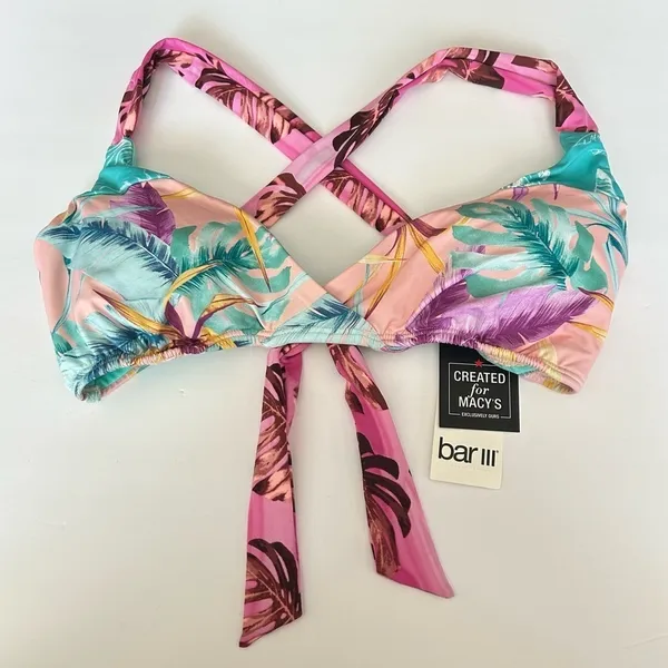 NWT Bar III Women's Over The Shoulder Bralette Bikini Swimsuit Top Size Medium - Image 3
