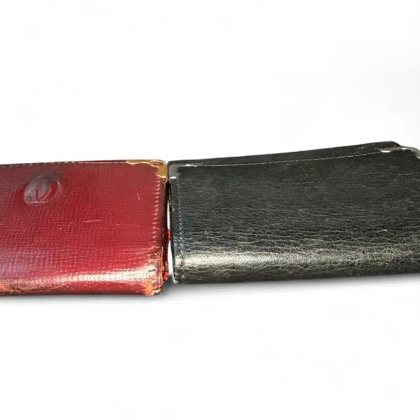 Vintage Cartier Paris Leather Coin Purse Wallet Bundle 2 Must de Cartier Black - Image 6