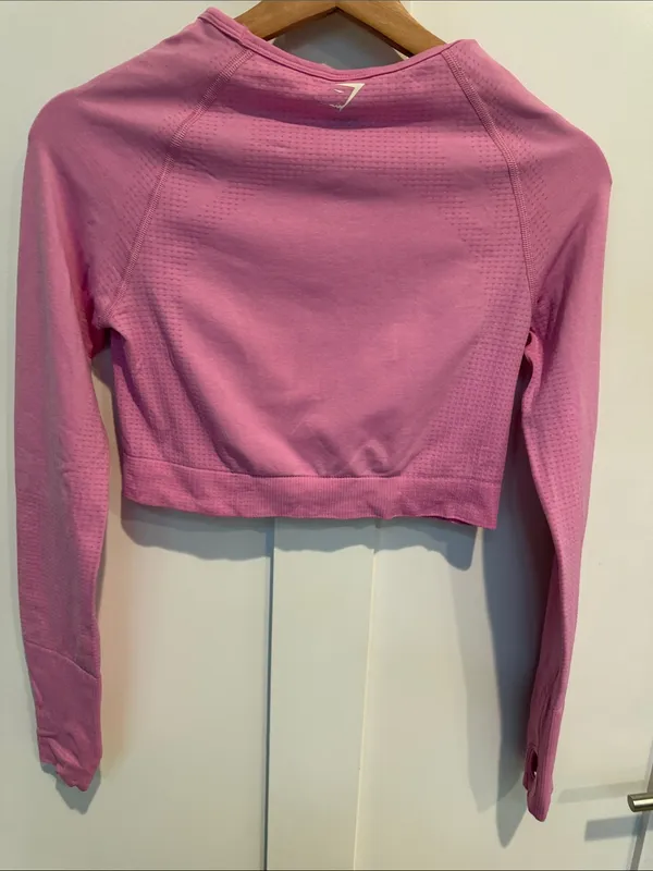 Gymshark Pink Long Sleeve Crop Top - Image 6