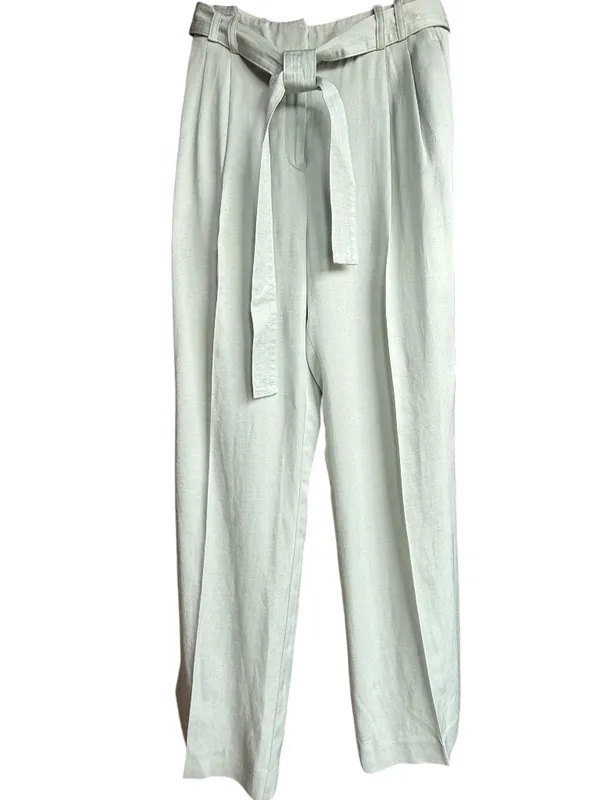 REISS Mylie Tapered Trousers Pants 10 Mint Green‎ High Rise Belted Sz 10 - Image 3