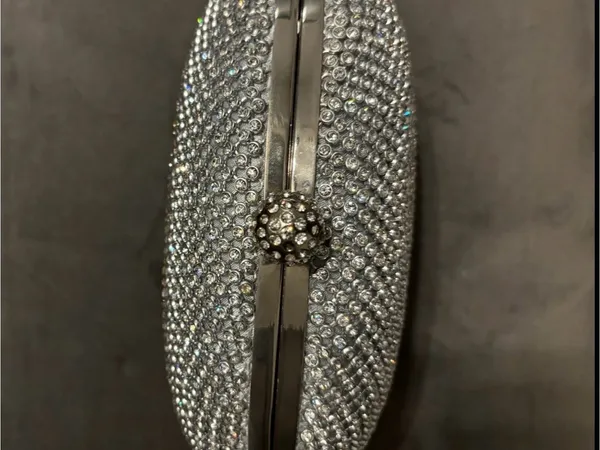 Lulu Townsend Embellished Silver Evening Clutch - Image 2