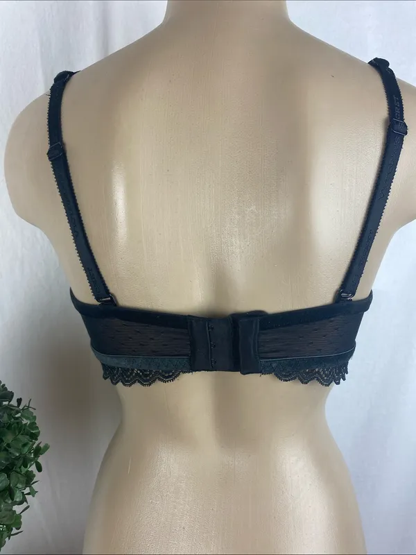 Victoria's Secret Very Sexy Black Lace Balconette Wire Free Bra M - Image 2