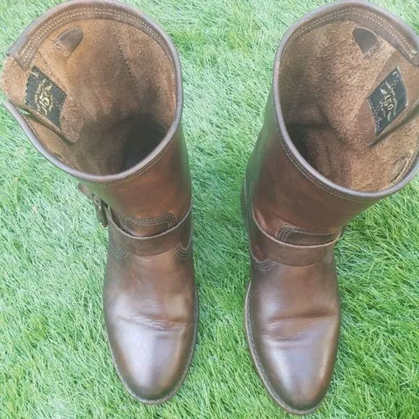 Frye veronica Brown Leather Mid-Calf Engineer Boots Size 6 - Image 3