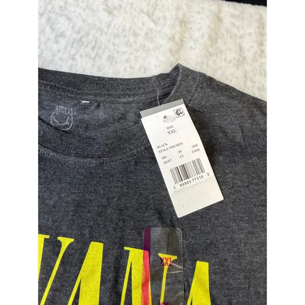 Nirvana Smiley‎ Face Tie Dye Graphic T-Shirt XXL Heather Charcoal Grey NIR118251 - Image 2