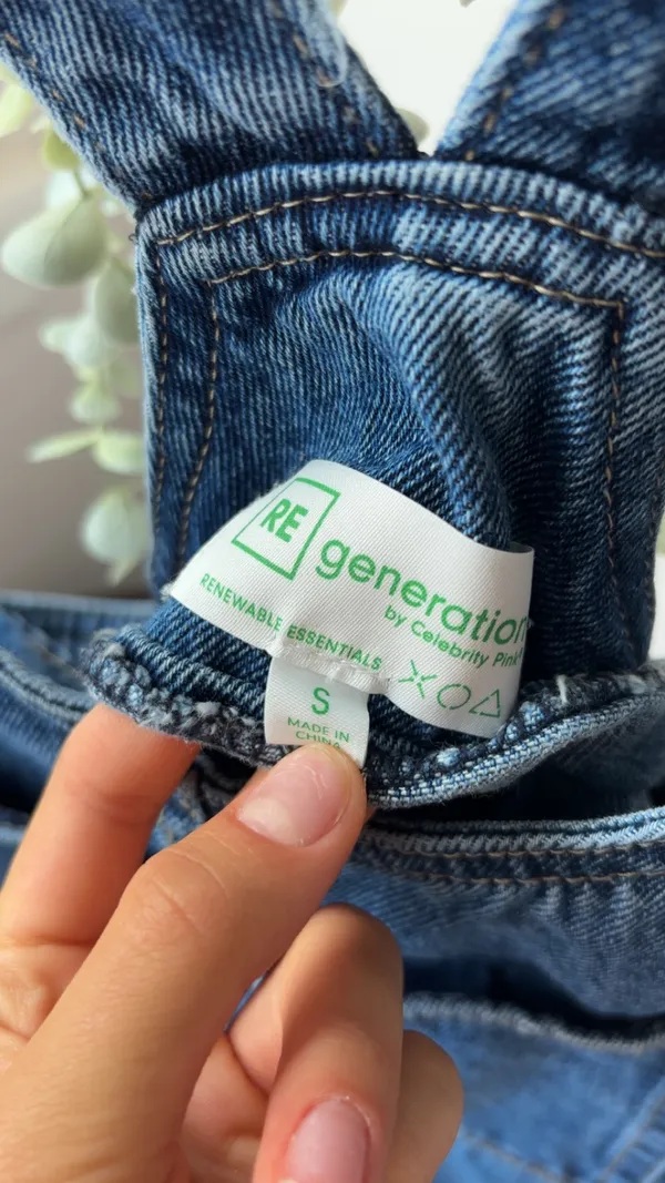 ZARA RE Generation blue denim overalls in size S - Image 2