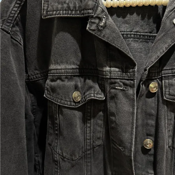 Divided Black Jean Jacket - Image 2