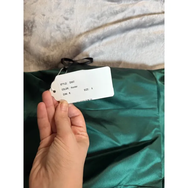NWT Alfred‎ Sung Size 4R HUNTER GREEN HIGH LOW BRIDESMAID DRESS Formal - Image 5