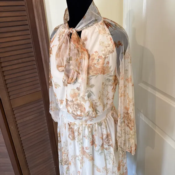 Candalite Sheer Floral Print Midi Dress‎ Size Medium Fairycore Romantic NWT - Image 2