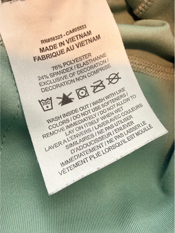 Nike Women's Small Leggings Sage Green High Waist 76% Polyester Workout Gym - Image 6