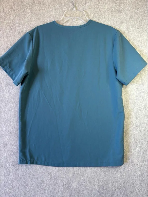 FIGS Technical Collection Teal Scrub Top FM1500 3-Pocket Mens Medium Fading - Image 6