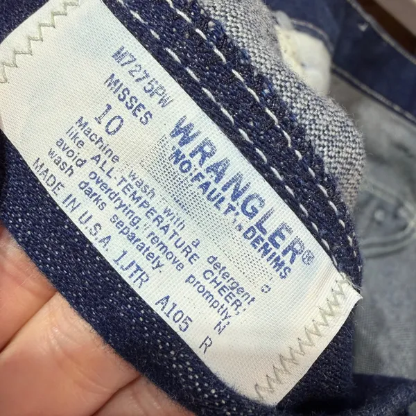 Vintage Wrangler Jeans Size 10 Dark‎ Wash Straight Leg Westernwear 34" Tall - Image 3