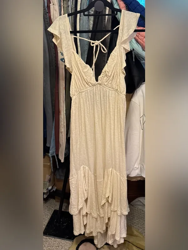NWOT Free People Free-Est Aquamarine Maxi Dress - Tea neutral cream - Medium - Image 6