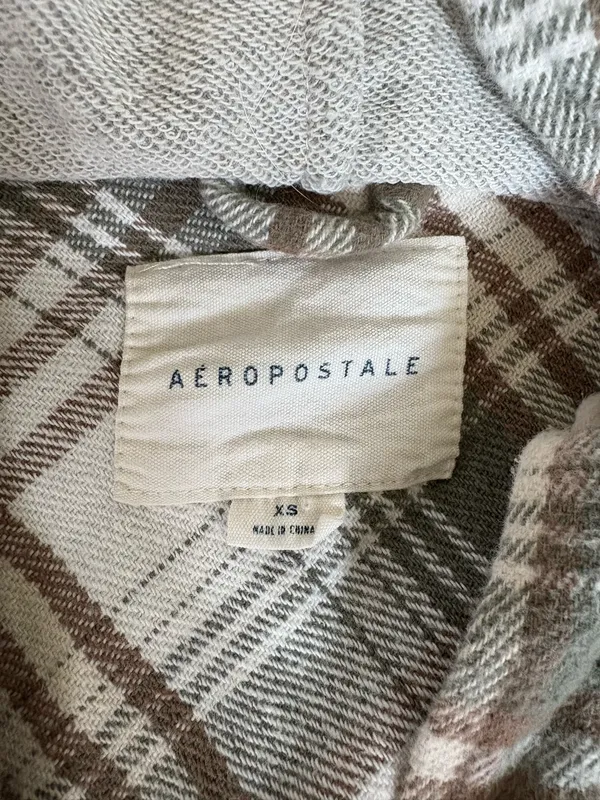 Aeropostale Crop Flannel Hoodie - Image 2