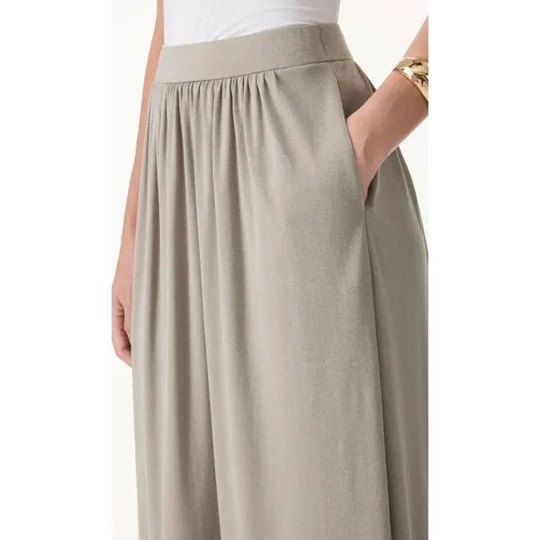 OGL Soft Linen Knit Gathered A-Line Maxi Skirt Dew Sky Blue Size S - Image 7