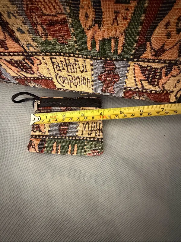 Vintage Dog Tapestry Tote Bag Matching Coin Purse Set Faithful Companion(F313) - Image 9