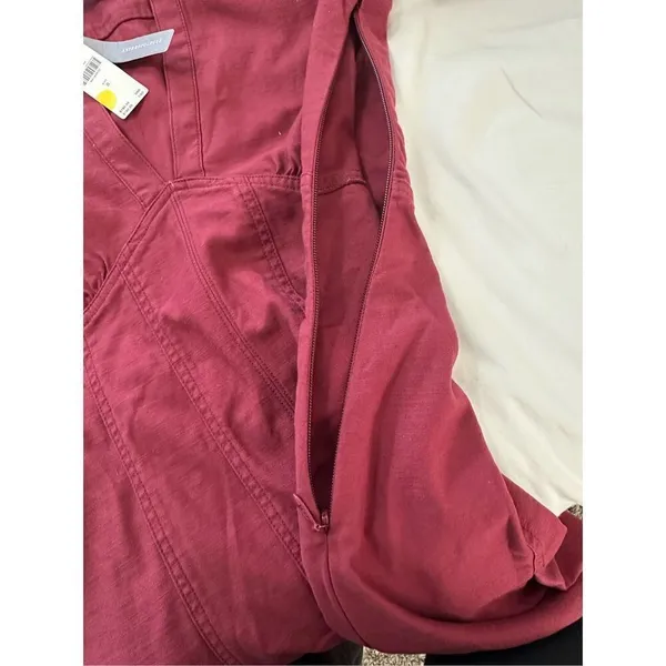 NWT ANTHROPOLOGIE Pilcro Crimson VNeck Seamed Mini Dress sz 8 - Image 8
