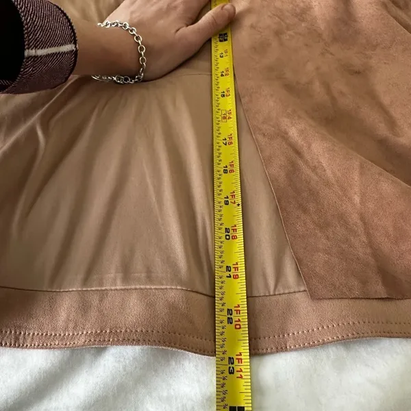 NWT Hutch Anthropologie Open Front Waterfall Jacket Vegan Suede Pink Size M - Image 7