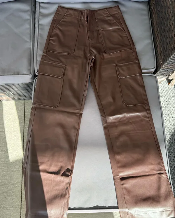Zara Brown Cargo Trousers - Image 2
