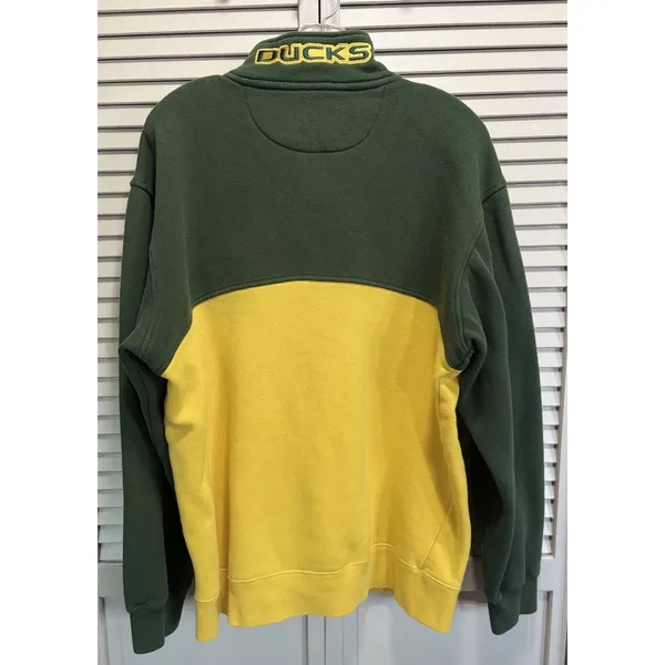 E5 Oregon Ducks College Football 1/4 Zip Pullover Logo Embroidered‎ - Image 4