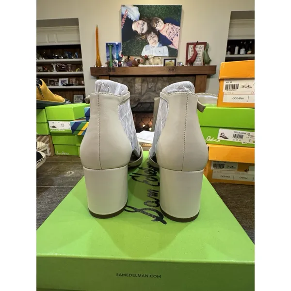 Sam Edelman Viola Womens‎ Heels Ivory Leather Size 7 Sandal - Image 5