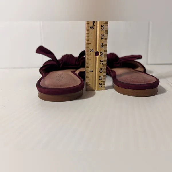 Madewell burgundy pointy toe bow slide mules shoes size 7.5 - Image 6
