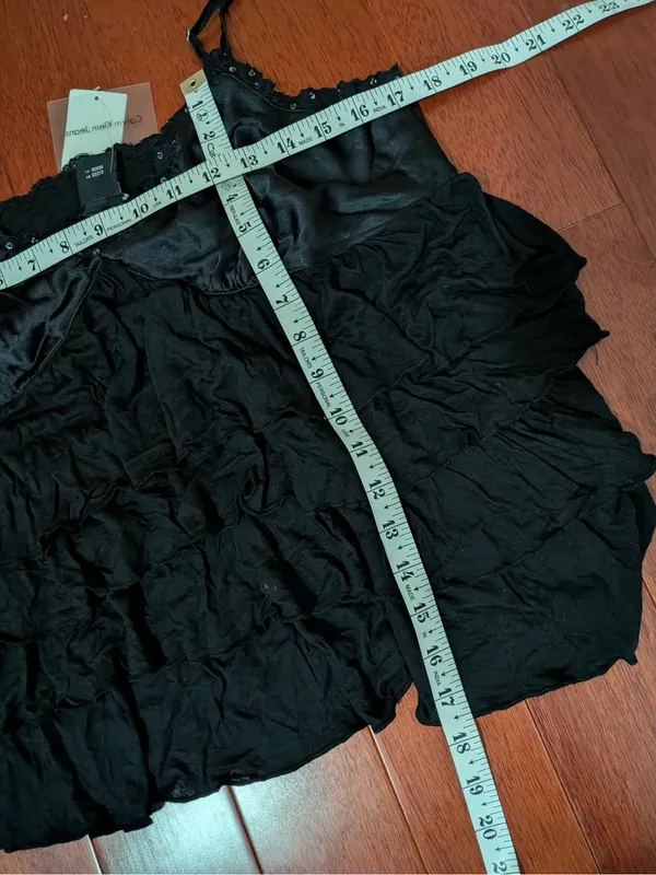 Calvin Klein Jeans Black Sequin Ruffle Cami Top XL - Image 5