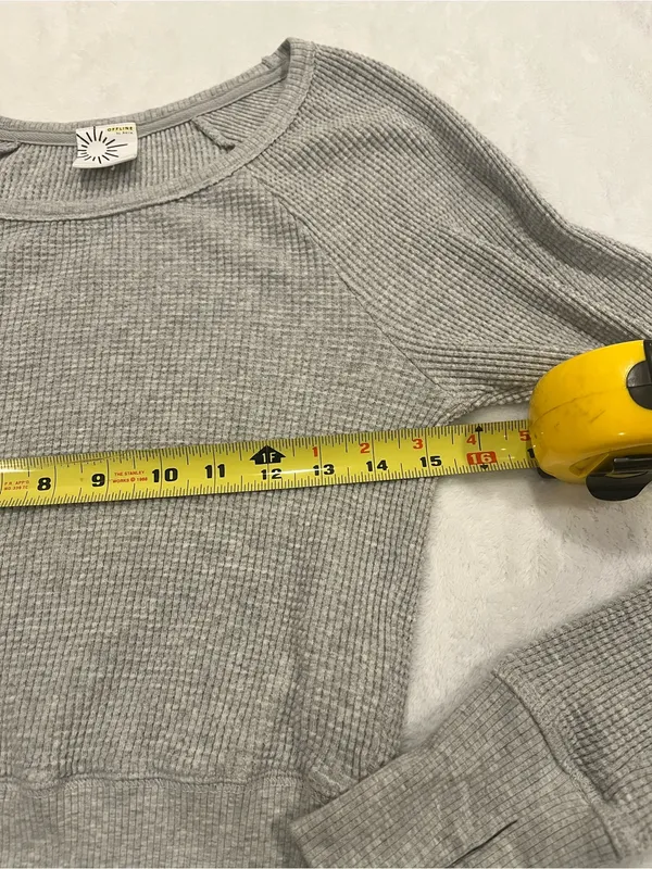 OFFLINE by Aerie Waffle Knit Raglan Long Sleeve Top - Medium - Image 6