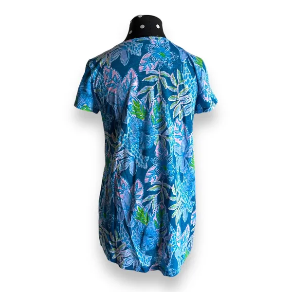 Lilly Pulitzer Womens Tee‎ Sz XS Macaw Blue Tall Me About It Etta Top Slub - Image 7