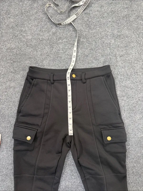 HALARA Black Cargo Joggers with Gold Buttons - Image 8