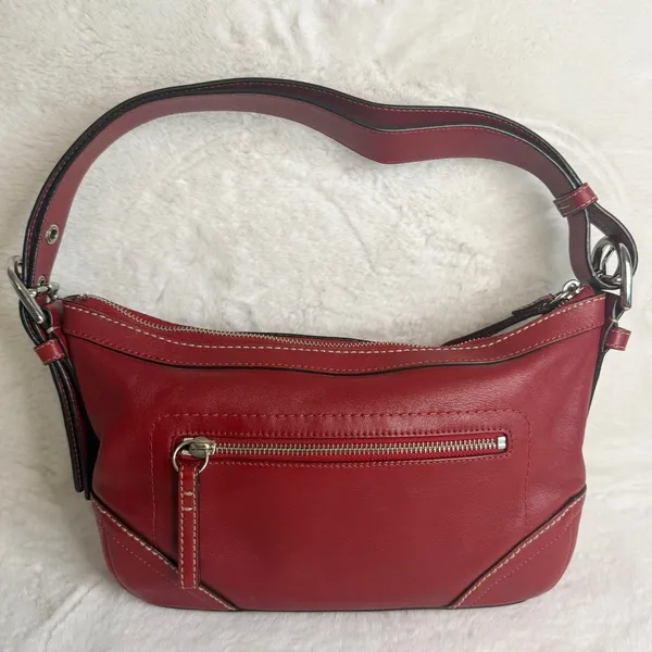y2k Coach Red Convertible F12322 Hobo Shoulder Bag Crossbody - Image 2