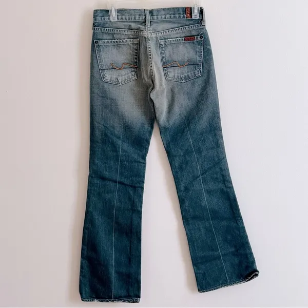 7 For All Mankind Blue Flare Jeans - Image 3
