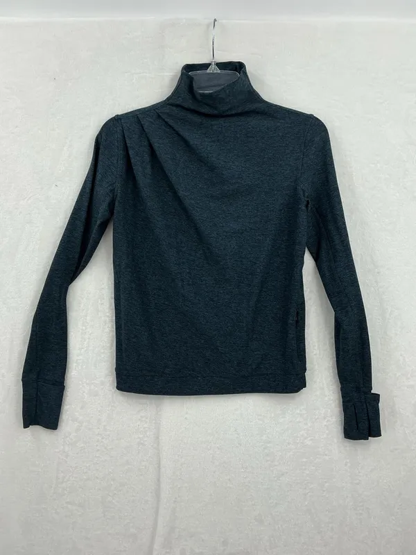lululemon athletica Heathered Teal Long Sleeve Mock Neck Top 831 - Image 2