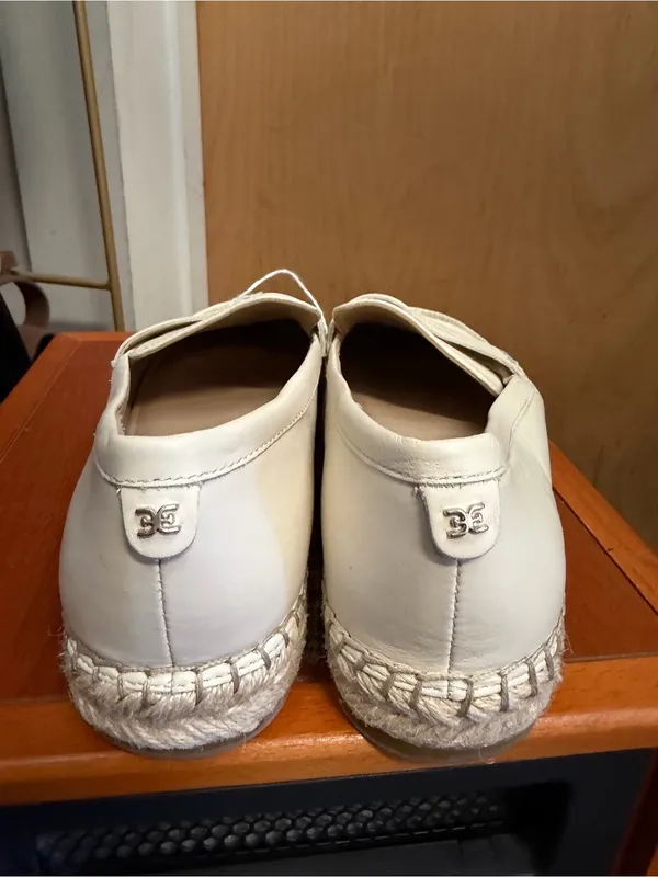 Sam Edelman Women’s Cream Leather Espadrille Loafers. Size: US 8 - Image 6