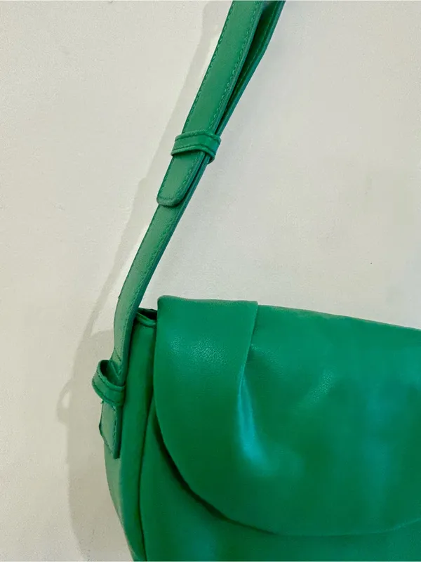 Free People Green Coney Vegan Crossbody, Soft Padded Crescent-Shaped Bag - Image 9
