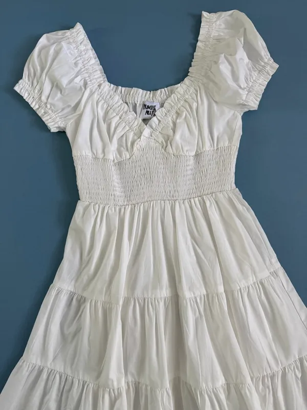 NWT Princess Polly Daniela White Tiered‎ Puff Sleeve Mini Dress - Image 3