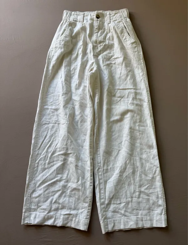 Madewell Cotton-Linen Pleated Wide-Leg Pants - Image 6