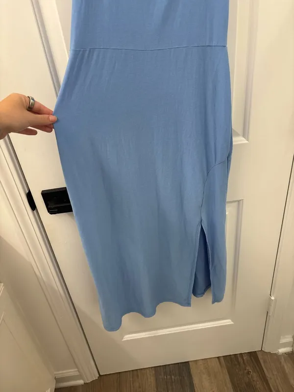 Beyond Yoga Featherweight Getaway Dress Flower Blue Tank Midi Womens Size XS - Image 6