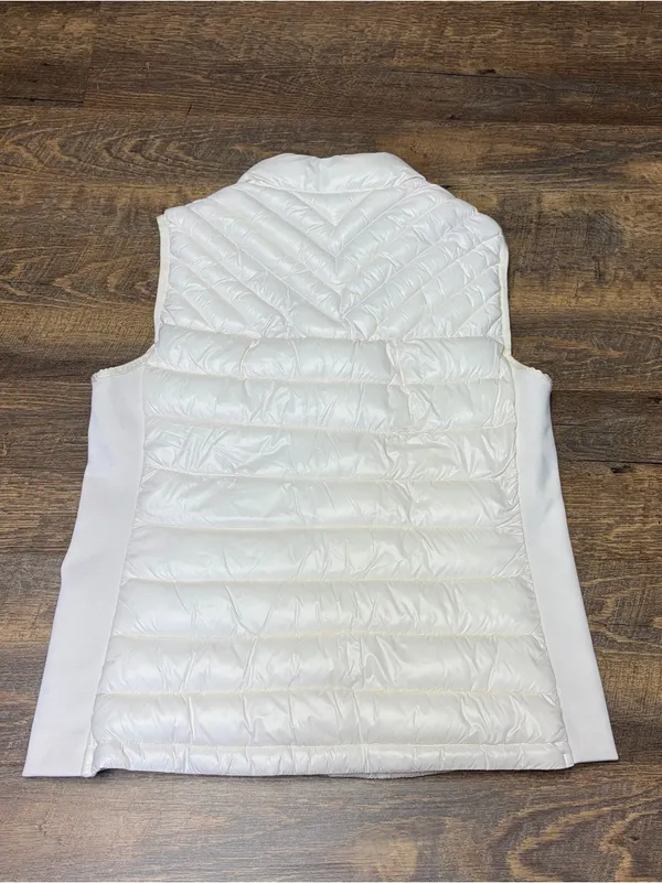 GAP Quilted Puffer Vest Women's Medium Primaloft Full Zip Ivory - Image 9