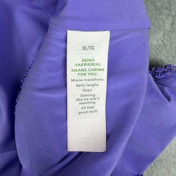 Aerie Lurex Crinkle Babewatch One Piece Swimsuit Purple Size XL - Image 10