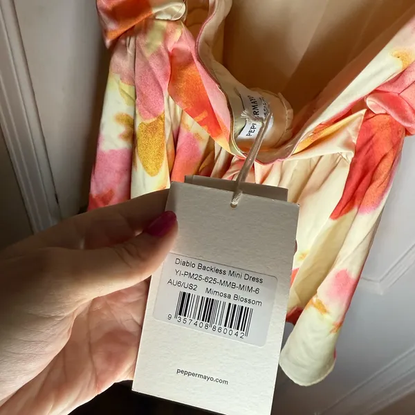 New NWT Peppermayo Diablo Backless Mini Dress - Mimosa Blossom size 2 - Image 6