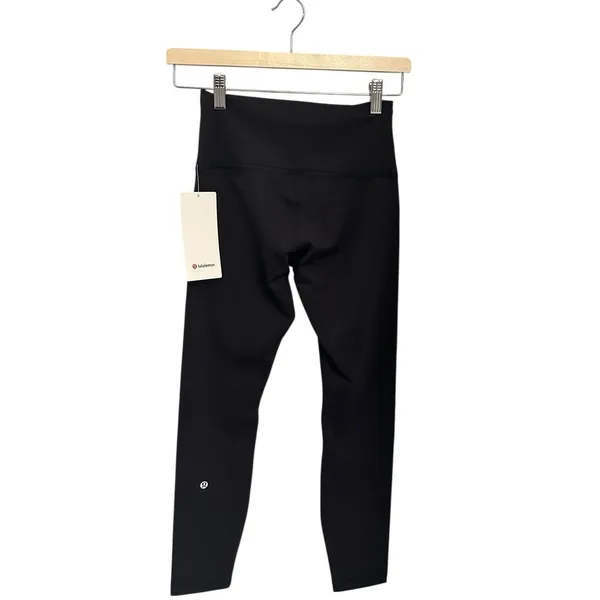 Luluelmon Wunder Train leggings/Tight size 6 25” Black new with tags Authentic - Image 2