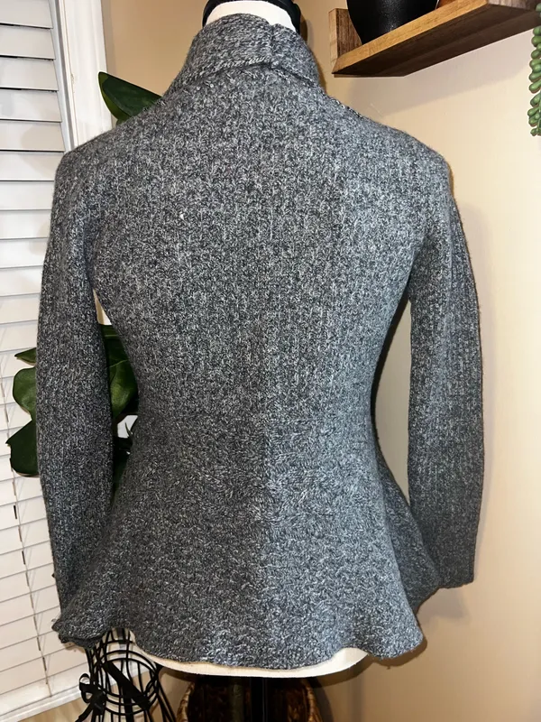 Anthropologie Birds on a Wire Cardigan charcoal gray - Image 2