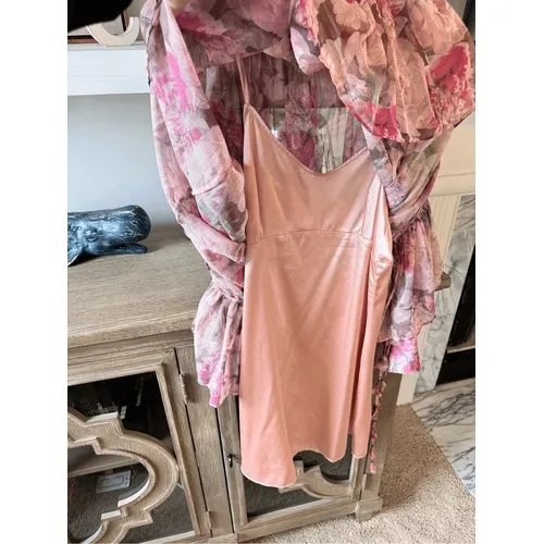 Alex Marie Floral Ruffle Mini Dress Womens‎ Pink Size 6 - Image 8