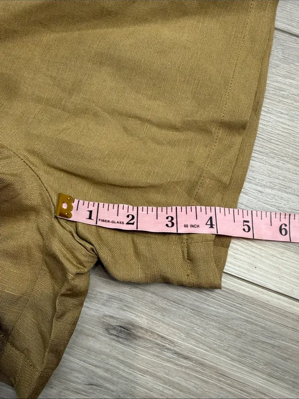 Zara safari granola girl linen blend high rise shorts size small - Image 7