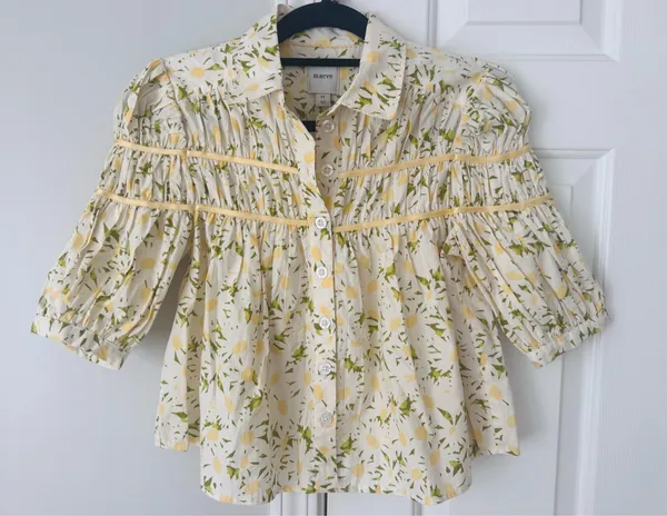Anthropologie The Leandra Shirred Yoke Blouse by Maeve, Size XS - Image 4